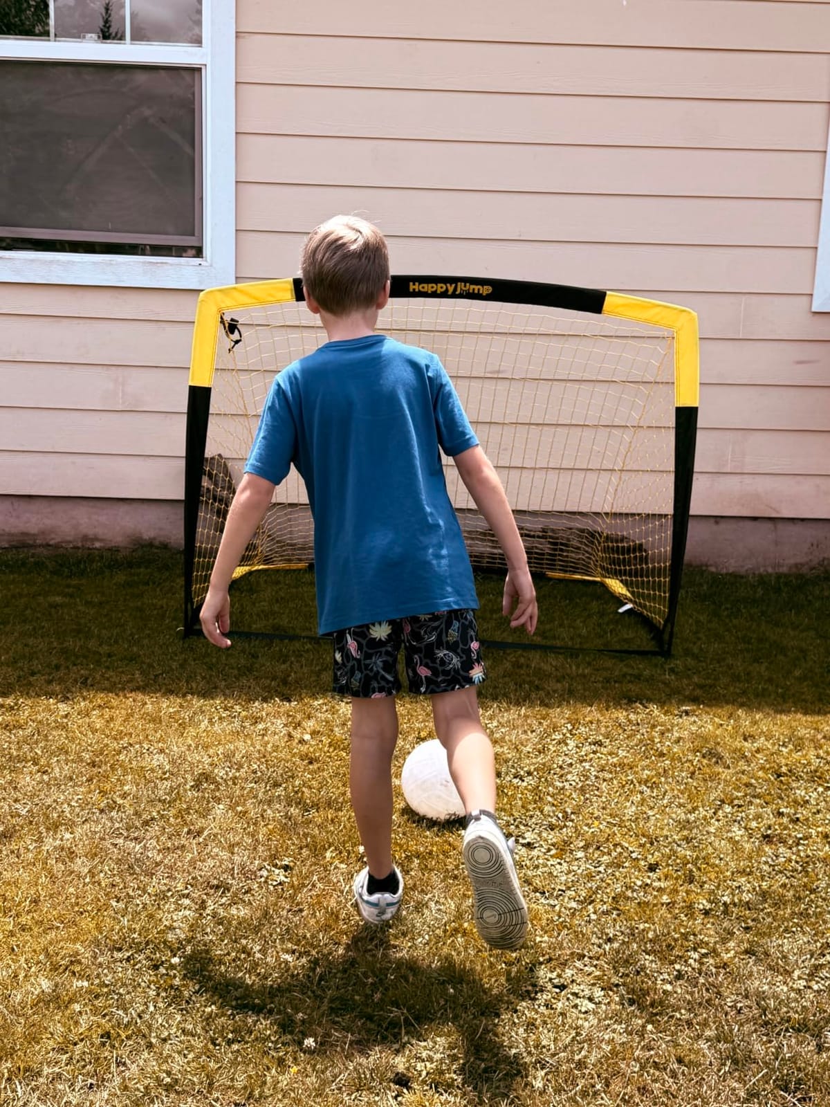 Happy Jump 7x5 FT & 5x3.6 FT Portable Soccer Goal for Youth Players Ages 6-14, Large-Frame Design Built for Long-Term Development, Easy Setup for Backyard, Park or School Training customer photo 1