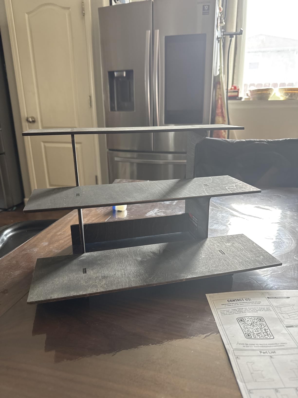3-Tier Straight Retail Table Display Stand with Shelves for Products - 3 Step Straight Display Rack for Counter Top, Craft Shows, Farmers Market, Trade Shows, Pop ups, Soap Display, Candles (Ebony) customer photo 2