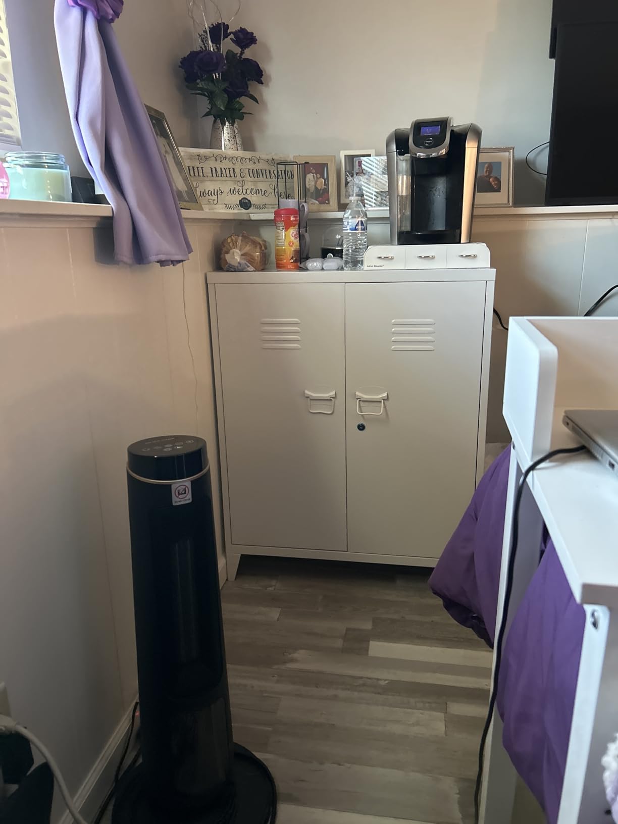 SISESOL Metal Storage Cabinet Locked Steel Cabinet with 2 Adjustable Shelves, Office Cabinet Locking Tool Cabinets, Kitchen Storage Cabinets Metal Locker Small Counter Height Storage Cupboard 36