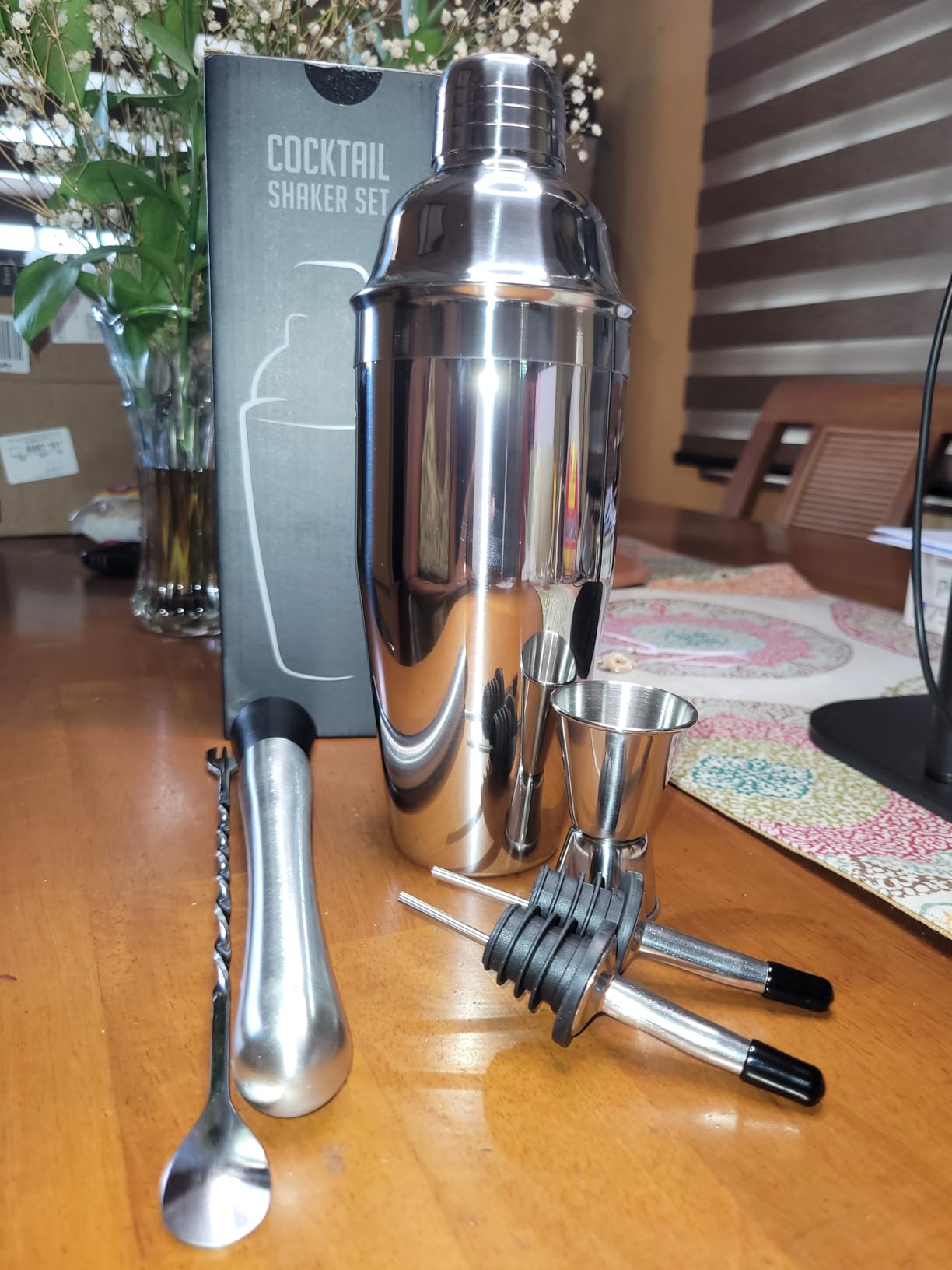 Cocktail Shaker Set, 6-Piece 18/8 Food-Grade Stainless Steel Mixology Bartender Kit - Premium Bar Tools with Muddler, Jigger, Spoon & Pourers - Rust-Proof, Leak-Proof & Dishwasher Safe Gift for Men customer photo 2