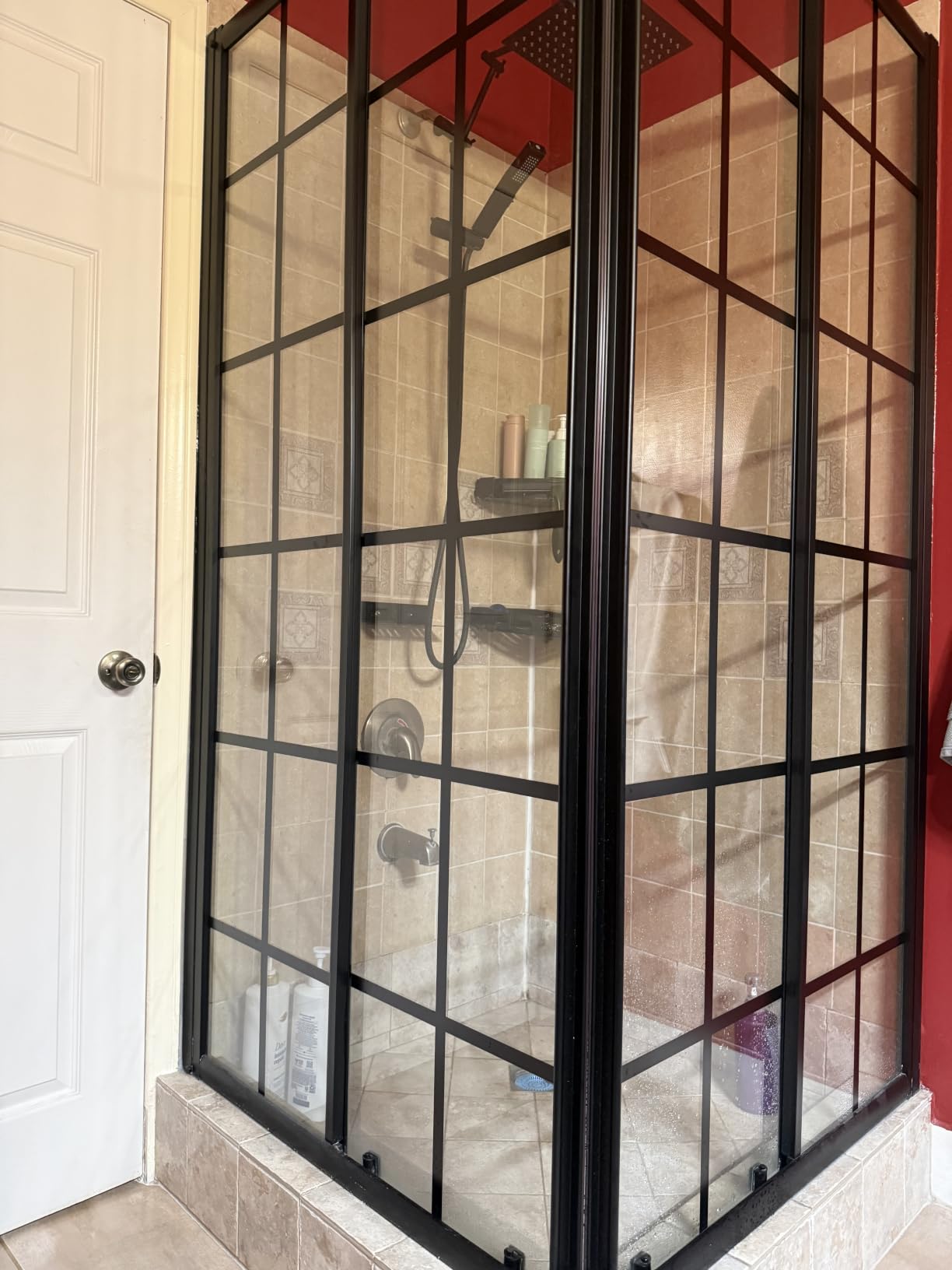 ELEGANT Corner Shower Enclosure 34 in.D x 34 in. W x 72 in. H, Double Sliding Shower Door with 1/4 in. Clear Tempered Glass, Black Framed Sliding Shower Enclosure (Shower Base Not Included) customer photo 1