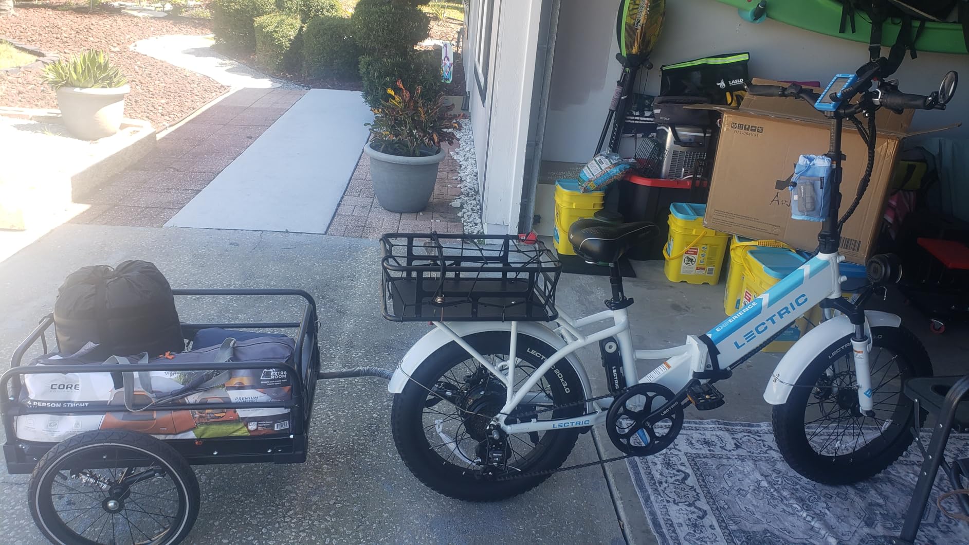 Aosom Bike Cargo Trailer Bike Wagon Bicycle Trailer with Suspension, Triple Safety Features, 16'' Wheels, 88 lbs Max Load customer photo 2