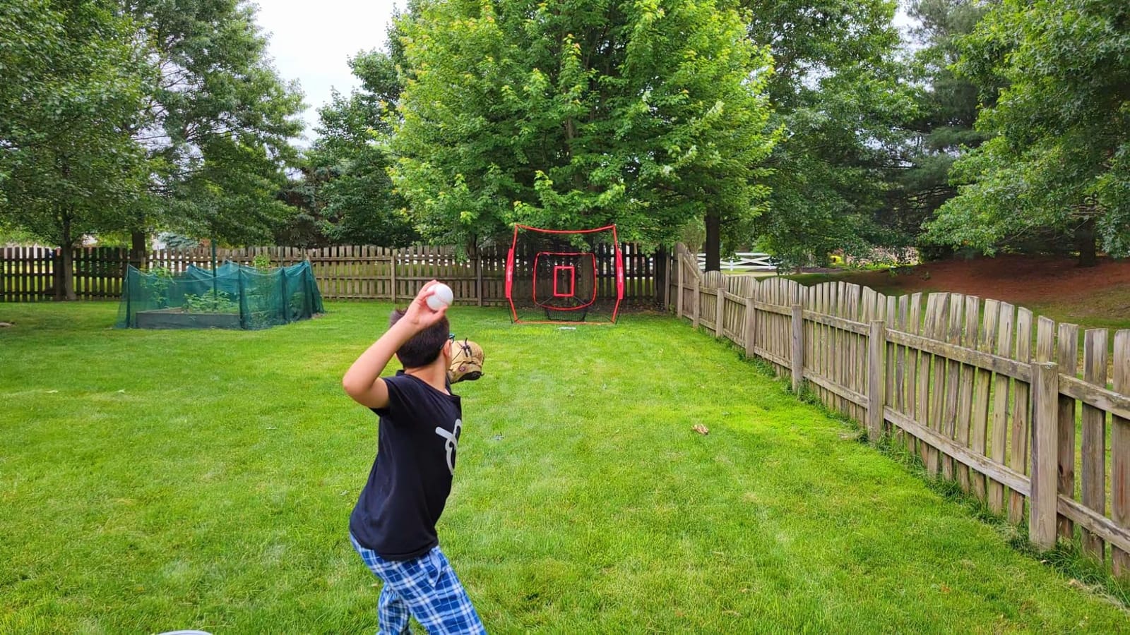 7' x 7' Baseball Softball Hitting & Pitching Practice Net Batting Pitching Training Aid Net w/Carry Bag, Strike Zone and Metal Bow Frame, Baseball Throwing Net for All Levels customer photo 2