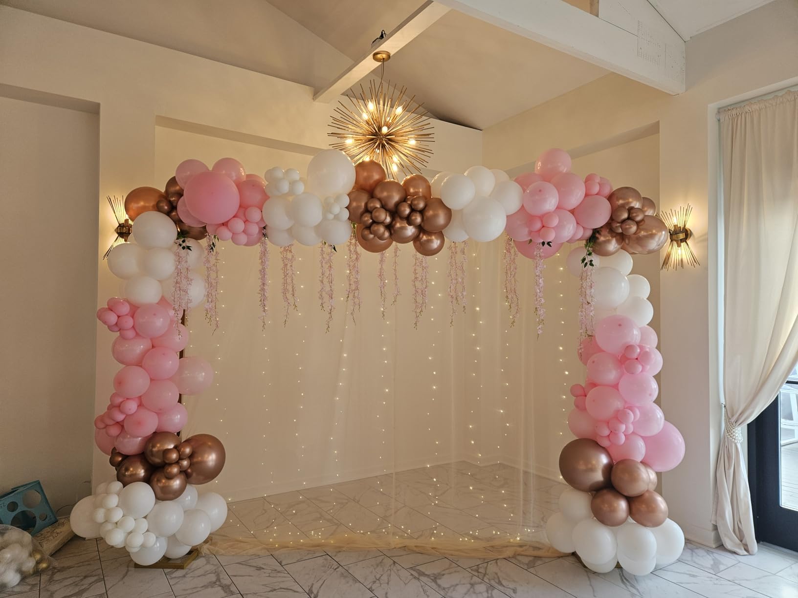 Wokceer 10x10FT Backdrop Stand Heavy Duty Pipe and Drape Kit Black | Adjustable Metal Backdrop Stand for Photography Photo Booth Background Wedding Birthday Party Christmas Decoration customer photo 1