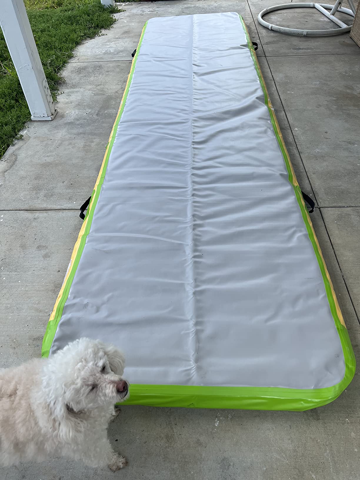 Inflatable Air Gymnastics Mats for Tumbling, 10ft/13ft/16ft/20ft Tumble Track Tumbling Mats for Kids, 4/8 Inches Thick Training Mat with Electric Pump Gymnastics Equipment for Kids Mat customer photo 1