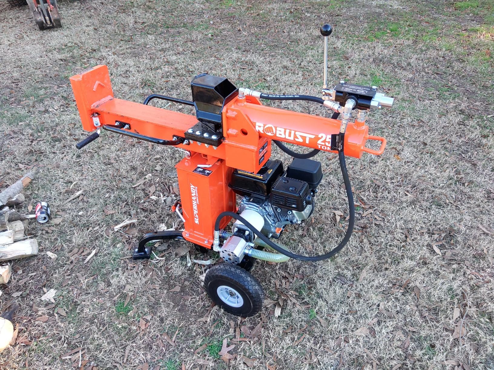 SuperHandy Portable 25 Ton Gas Log Splitter with 7HP Engine, Bucher Gear Pump, and Horizontal/Vertical Half Beam Steel Wedge for Firewood Splitting and Forestry Harvesting customer photo 2