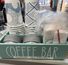 ALELION Coffee Station Organizer - Wood Countertop Accessories Organizer with Removable Dividers for Pods Condiment Syrup Tea Cups Stirrers - for Farmhouse Coffee Bar Decor customer photo 2