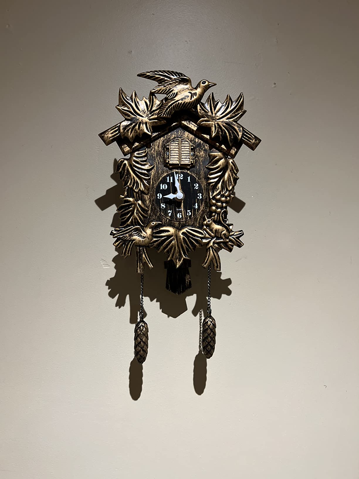 Cuckoo Clock Chiming Vintage Cuckoo Wall Clock Singing Bird Clock Home Decor Christmas Clock Gifts Resin Classic Brown customer photo 1