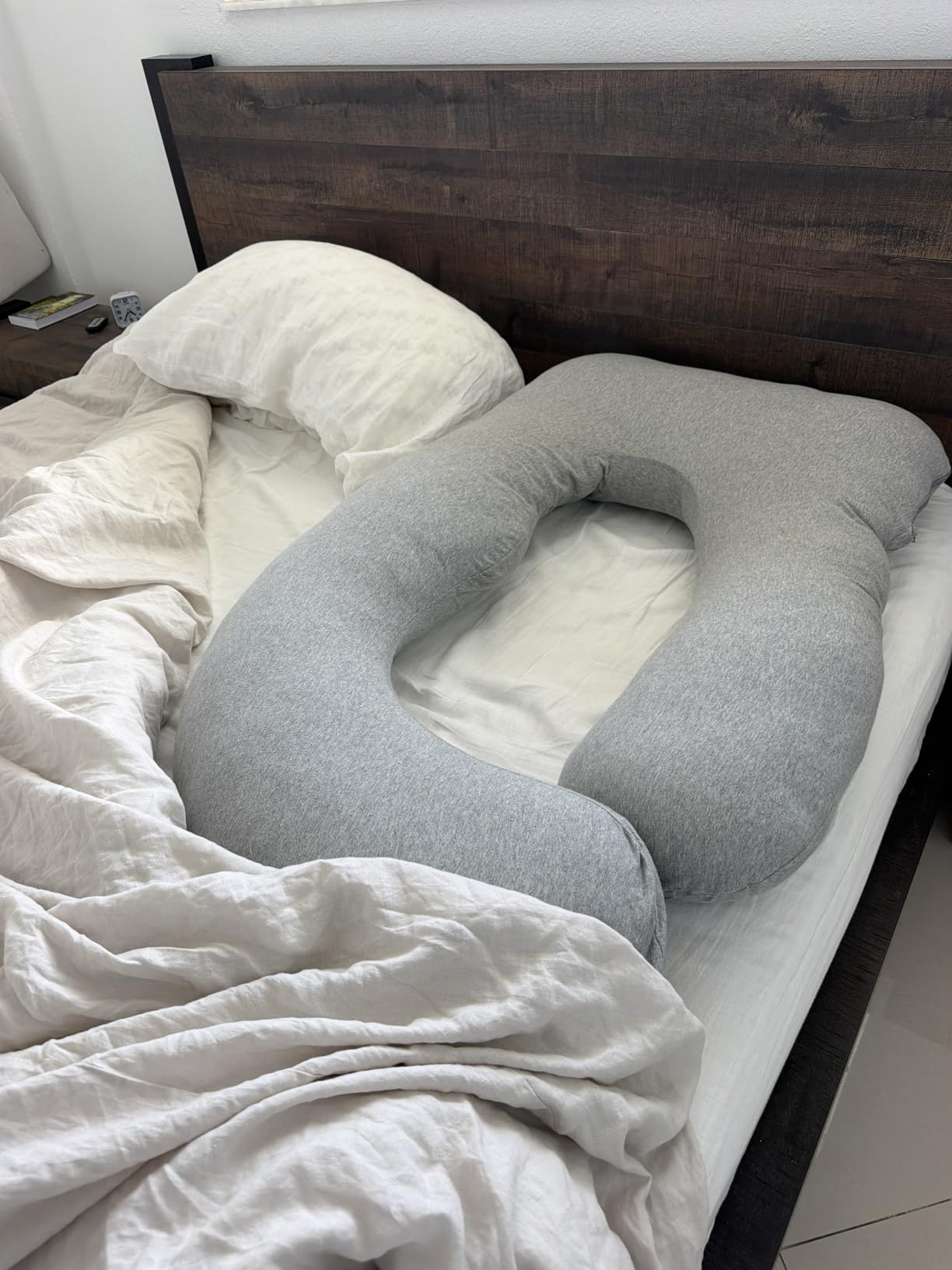 Momcozy Pregnancy Pillow for Sleeping - U Shaped Full Body Maternity Pillow | Removable Cotton Cover, Support for Back, Legs, Belly, Hips for Pregnant Women, Side Sleeper, 57 Inch, Grey customer photo 1