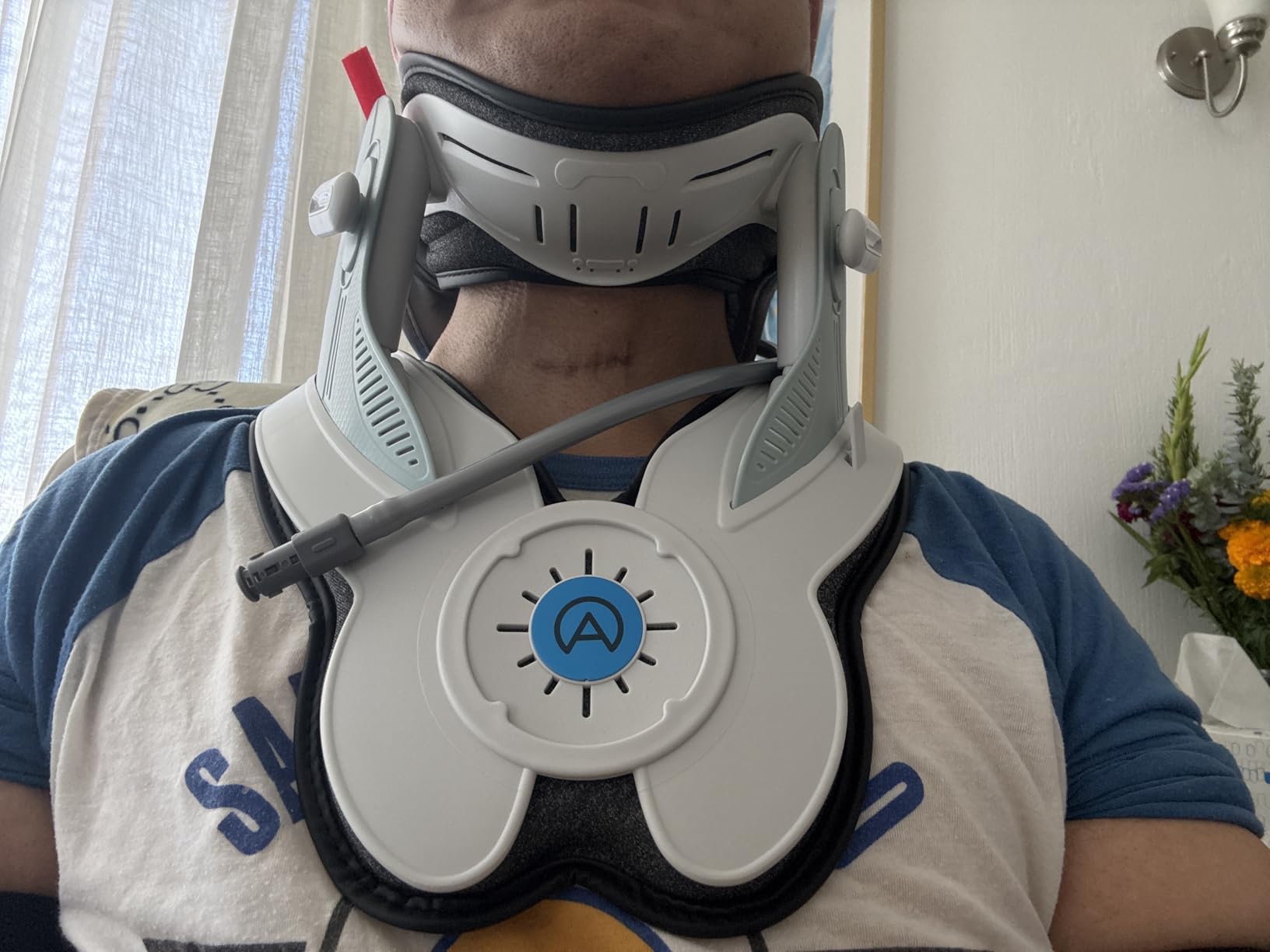 Neck Traction Device by Air Collar - Neck Stretcher - Cervical Traction Device - Neck & Shoulder Pain Relief - Stretcher Collar for Improved Spine Alignment (2nd Gen Electric Pump) customer photo 2