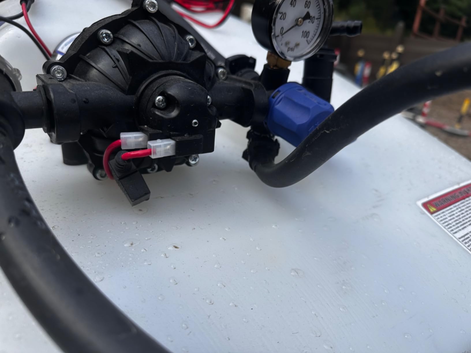 Master Mfg 36-Gallon Premium Pull-Behind Trailer Broadcast Sprayer - 10ft Swath, 3.0GPM, 60PSI Max customer photo 1