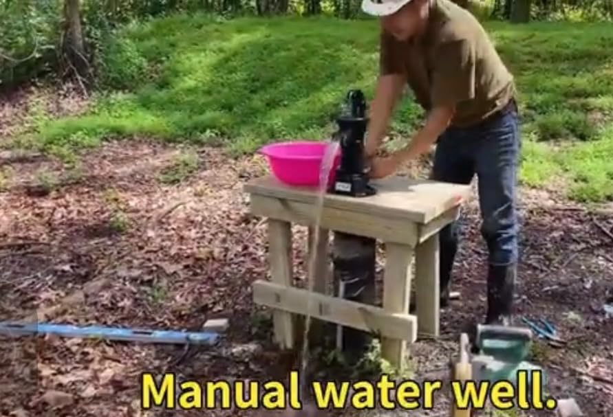 Durable Cast Iron Pitcher Pump Antique Manual Hand Shake Suction Well Pump Water Transfer Pump 25ft Maximum Lift Easy Installation for Outdoor Garden Pond Backyards SWP 300 Black customer photo 2