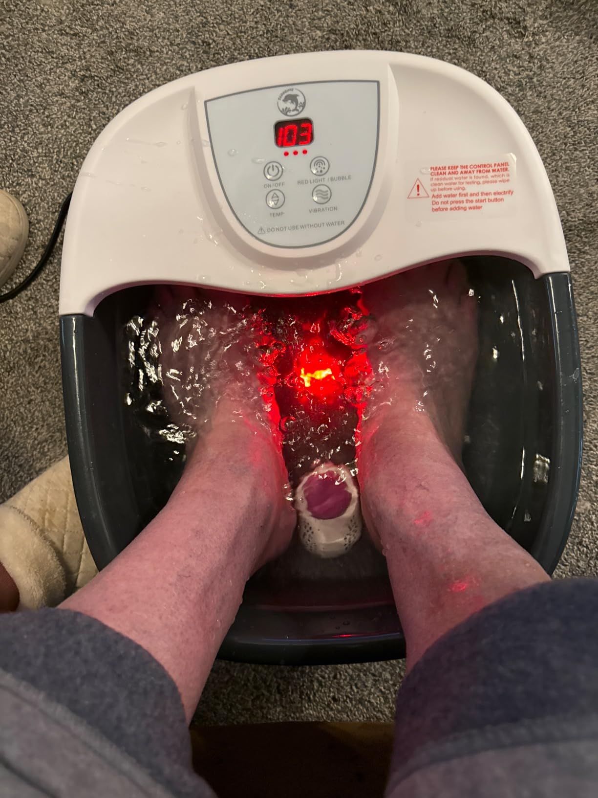 Foot Spa Bath Massager with Heat, Foot Soaking Tub with 22 Massage Rollers, Temperature Control, Jets, Bubbles, Epsom Salt and Vibration, Grey customer photo 2