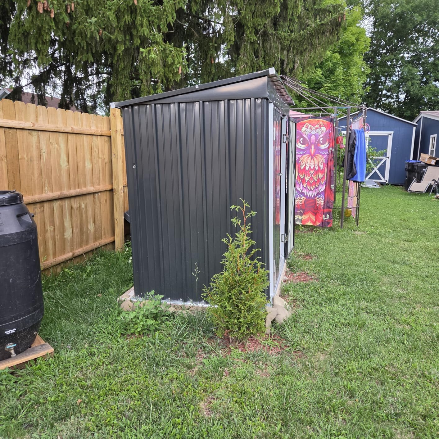 Gizoon 5x3 FT Outdoor Shed, Galvanized Metal Shed Lockable Door, Dark Gray | Single Lockable Door, Air Vent, Fits Garden/Backyard/Patio/Lawn, Tiny House Storage, Galvanized Metal Steel customer photo 1