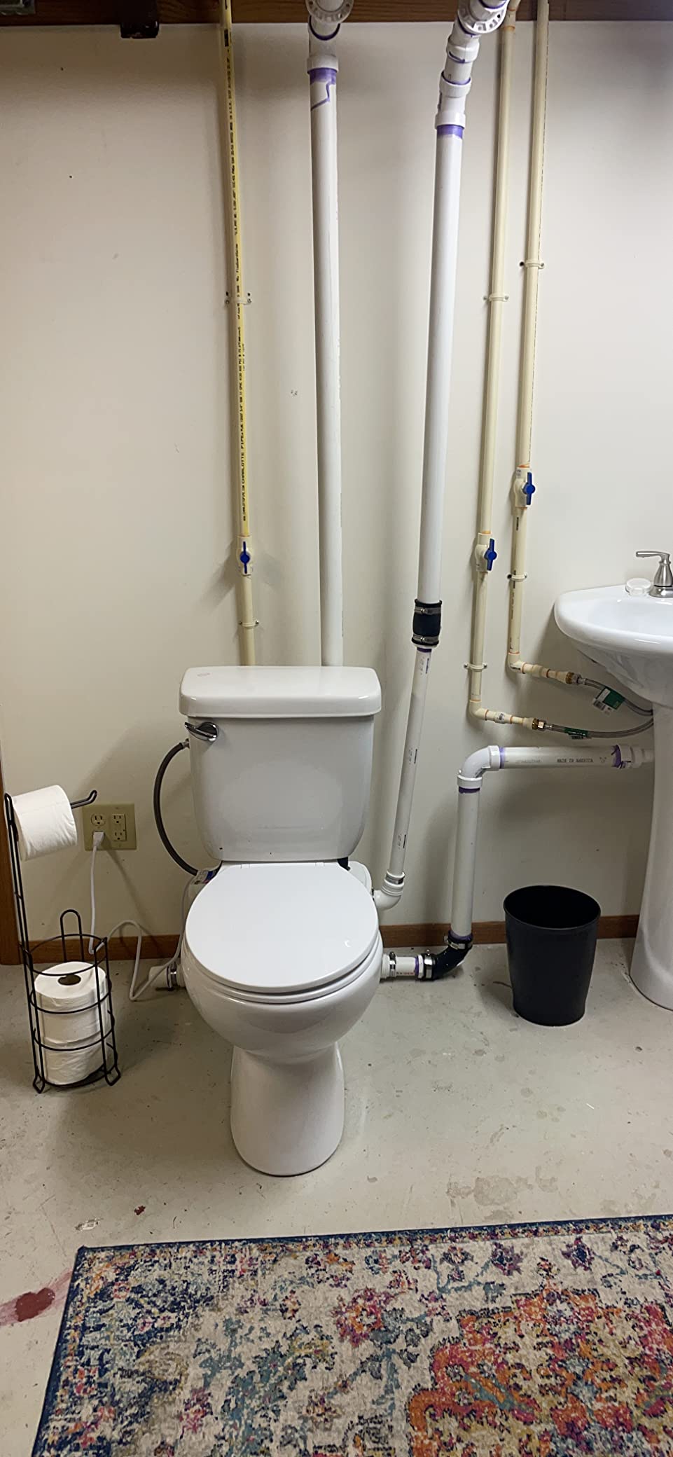 SUPERFLO 600W Macerating Toilet for Basement, Upflush Toilet System | Dual Flush & Rear Outlet Toilet, Sink & Tub, included Toilet Bowl, Water Tank & Macerator Pump customer photo 2