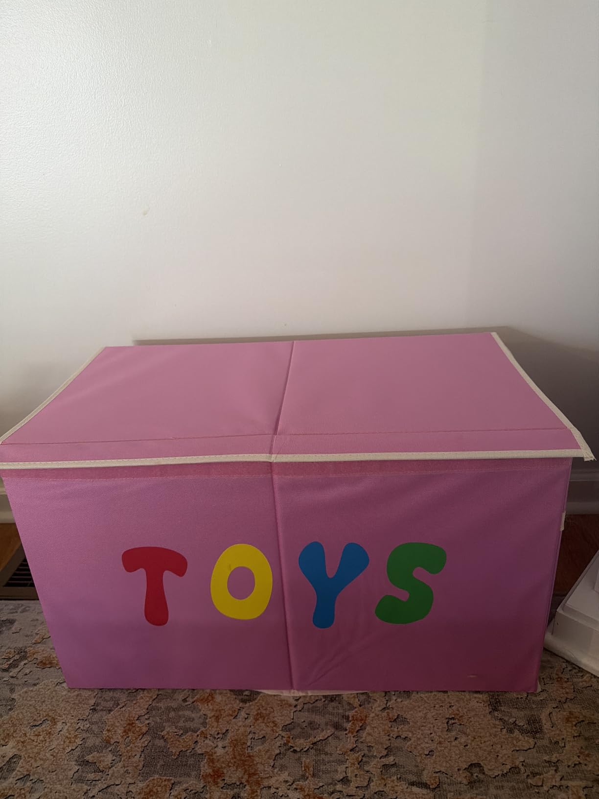 YOLOXO Toy Box Chest, Collapsible Sturdy Storage Bins with Lids, Extra Large Kids Toy Storage Organizer Boxes Bins Baskets for Kids, Boys, Girls, Nursery Room, Playroom, Closet (BLACK) customer photo 2