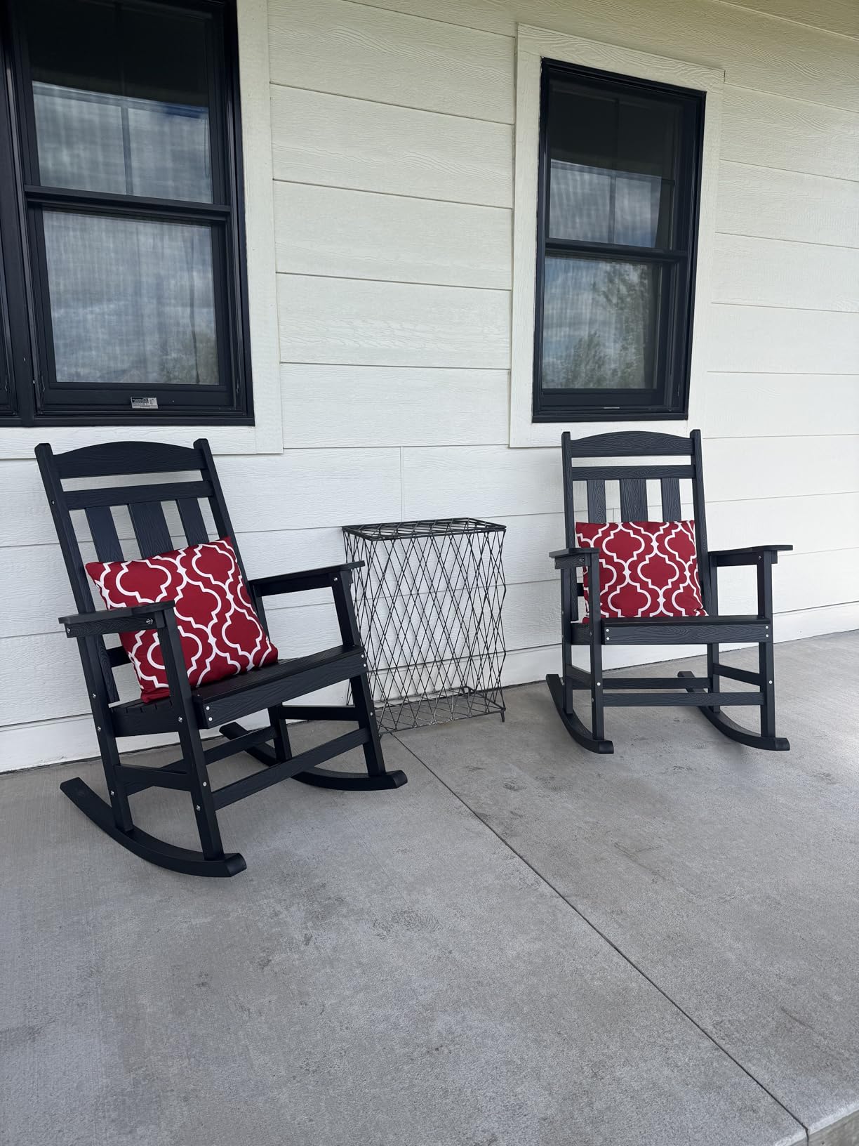 LUE BONA Outdoor Rocking Chairs Set of 2, Weather Resistant Poly Plastic Rocker customer photo 2