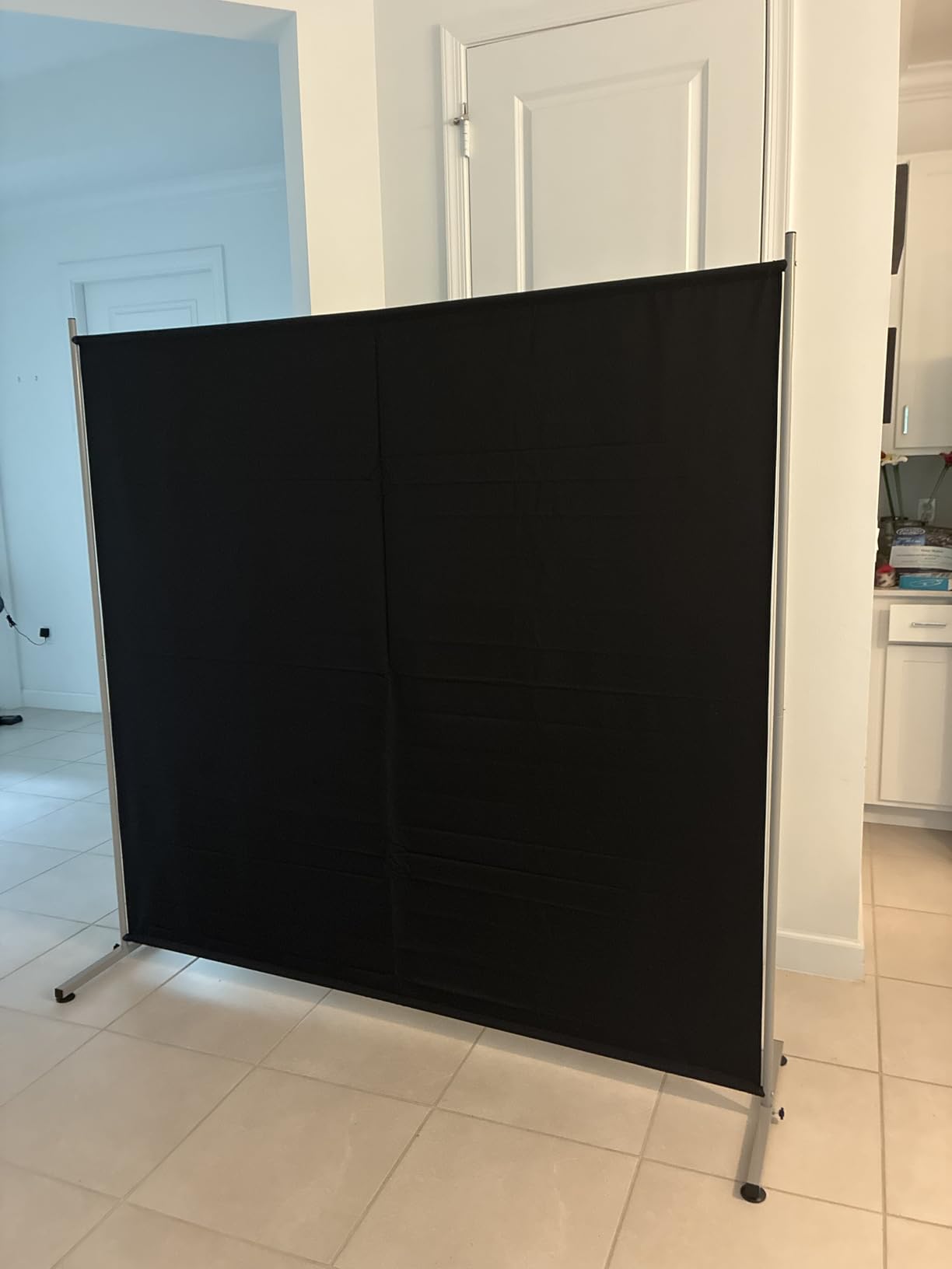 RANTILA Single Large Panel Room Divider, Privacy Screen for Office, Partition Separators, Freestanding Divider 71''W x 69.5''H, Grey customer photo 2