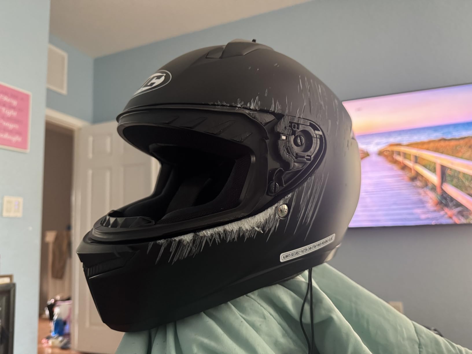 HJC C10 Solid Full Face Motorcycle Helmet (Semi Flat Black, Large) customer photo 2