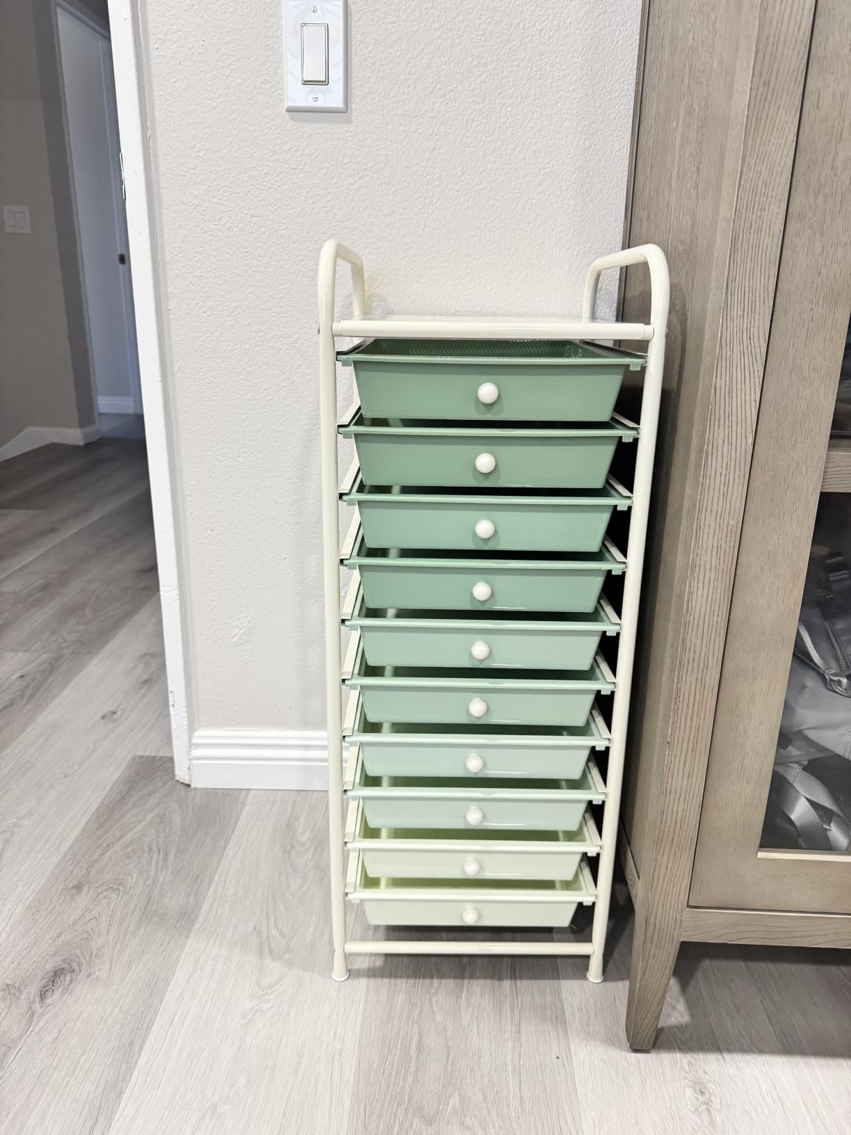 COSTWAY 10-Drawer Rolling Storage Cart, Utility Mobile Trolley | Removable Drawers & Universal Casters & 2 Brakes, Versatile Flexible Drawer Organizer Cart for Home, Office (Rainbow) customer photo 2