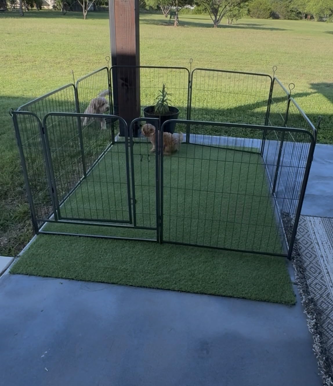 Kfvigoho Dog Playpen Outdoor Extra Wide 12 Piece Panels Heavy Duty Anti-Rust Coating-Strengthened Dog Fence 40