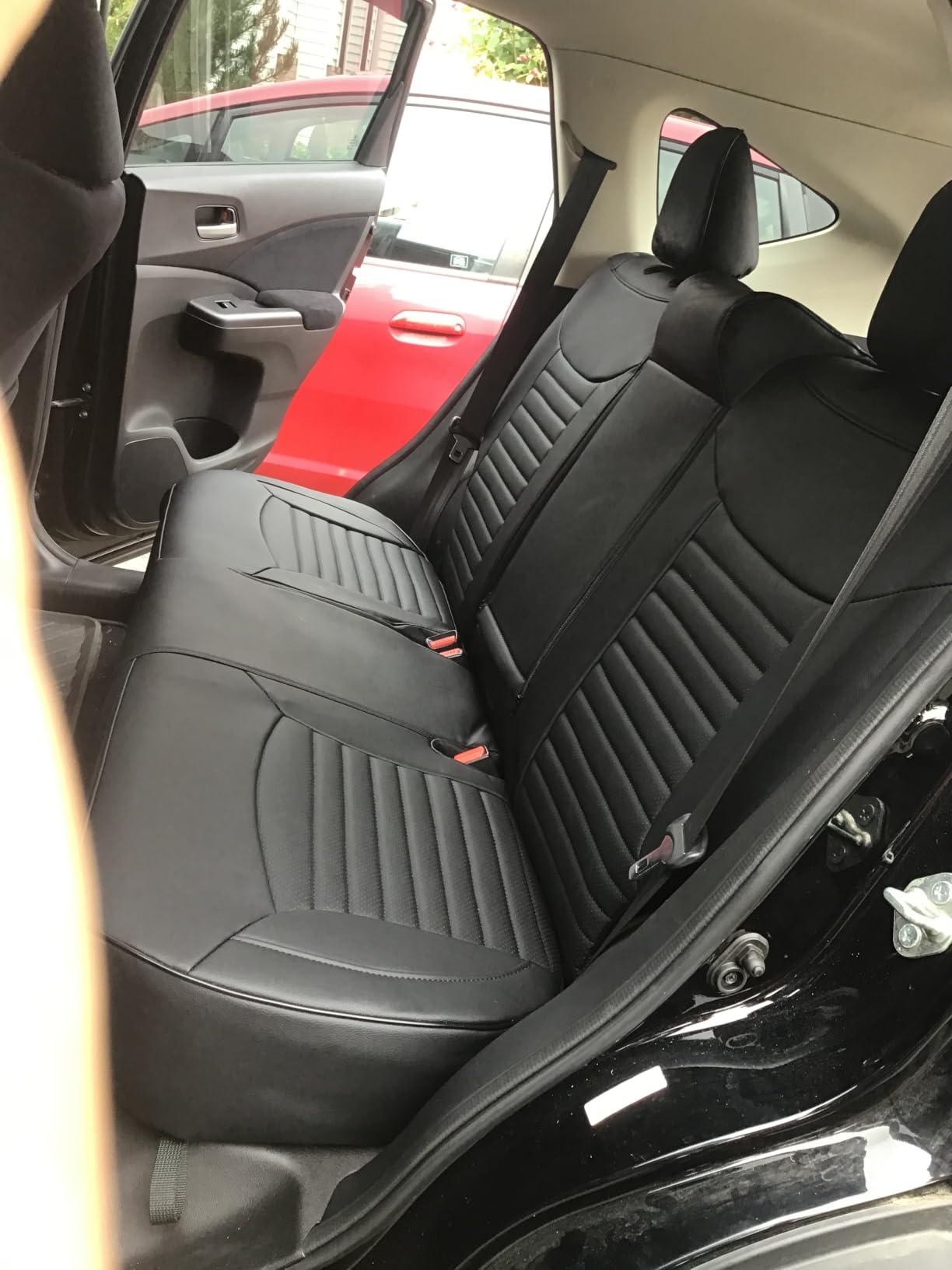 EKR Car Seat Covers for Honda CRV 2023-2026 Leatherette Full Set | Custom Fit for Honda CRV 2023 2024 2025 2026 Easy-Wipe Protection,Faux Leather(Black) customer photo 1