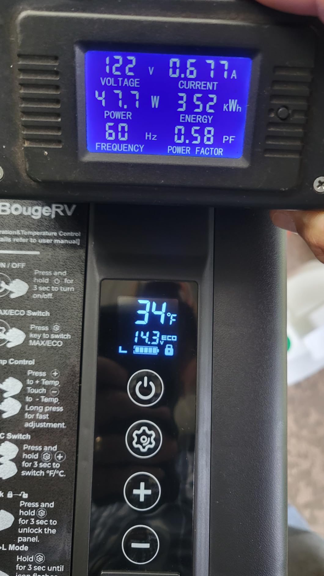 BougeRV 12 Volt Refrigerator 12V Car Fridge 30 Quart Portable Freezer Compressor Cooler Compressor Freezer, 12/24V DC 110~240V AC, -8℉~50℉ for Truck RV SUV (Black) customer photo 1