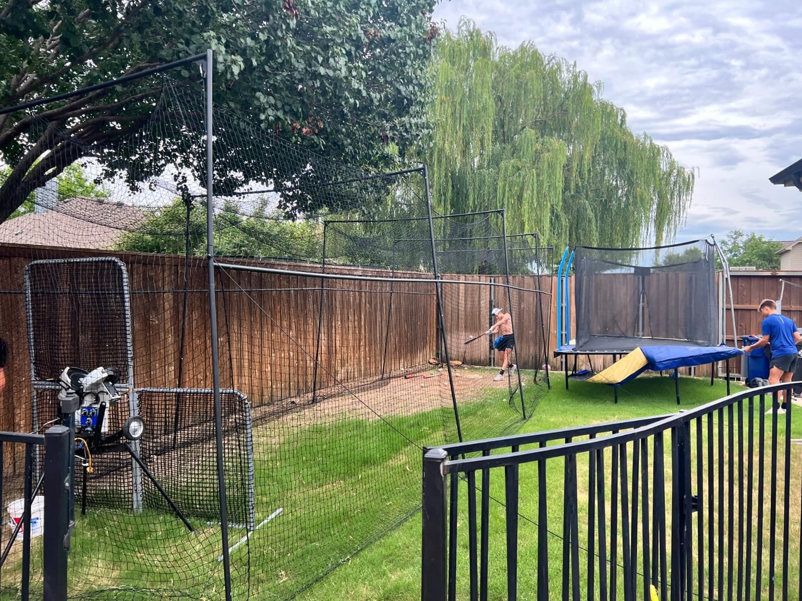 Murray Sporting Goods Baseball/Softball Batting Cage 40 ft - Black Steel Metal Frame with 60-Ply Net | Net Includes 7 ft Entrance Door and 4 ft Pitching Machine Hole customer photo 2