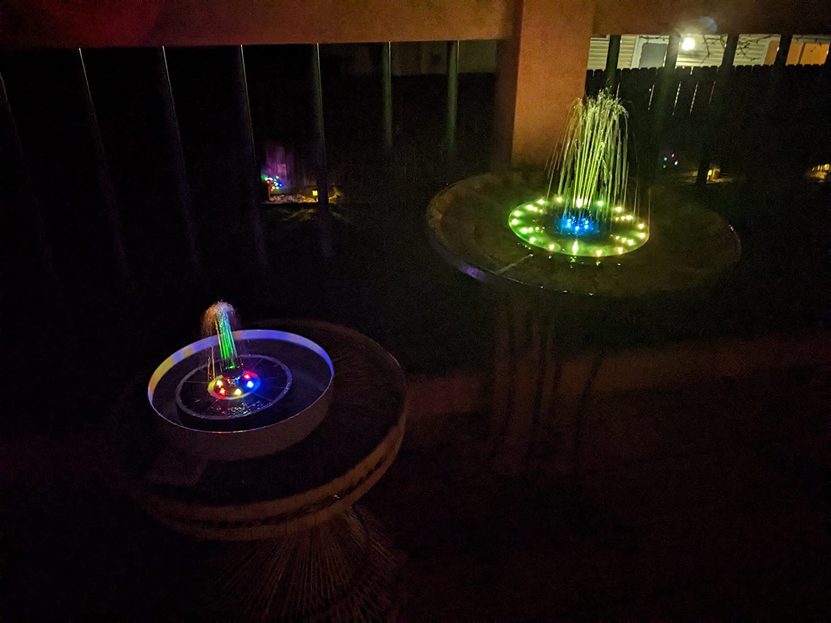 SZMP Solar Fountain 4W Bird Bath Fountains Upgraded 60 LED Lights, Built-in 4000 mAh Battery with 7 Nozzles & 4 Fixers, Solar Water Fountain for Garden, Bird Bath, Pool, Pond, Outdoor customer photo 1