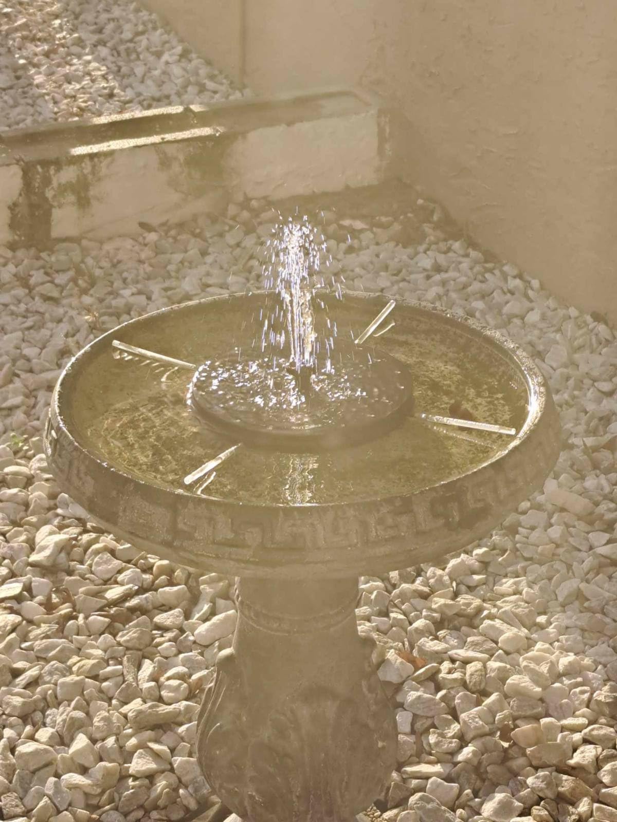 SZMP Solar Fountain 4W Bird Bath Fountains Upgraded 60 LED Lights, Built-in 4000 mAh Battery with 7 Nozzles & 4 Fixers, Solar Water Fountain for Garden, Bird Bath, Pool, Pond, Outdoor customer photo 2
