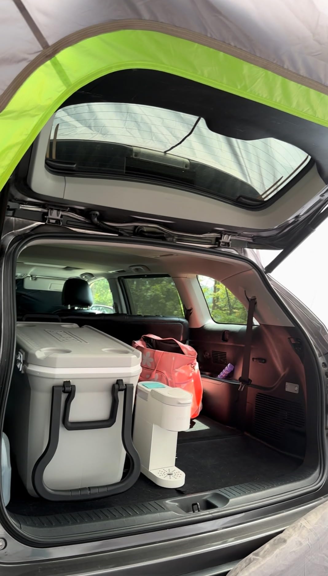 JOYTUTUS SUV Tent for Camping with Rainfly, Double Door Design Car Tent with Aluminum Poles, SUV Tailgate Tent with Waterproof PU2000mm Double Layer for 4-8 Person, Orange customer photo 1