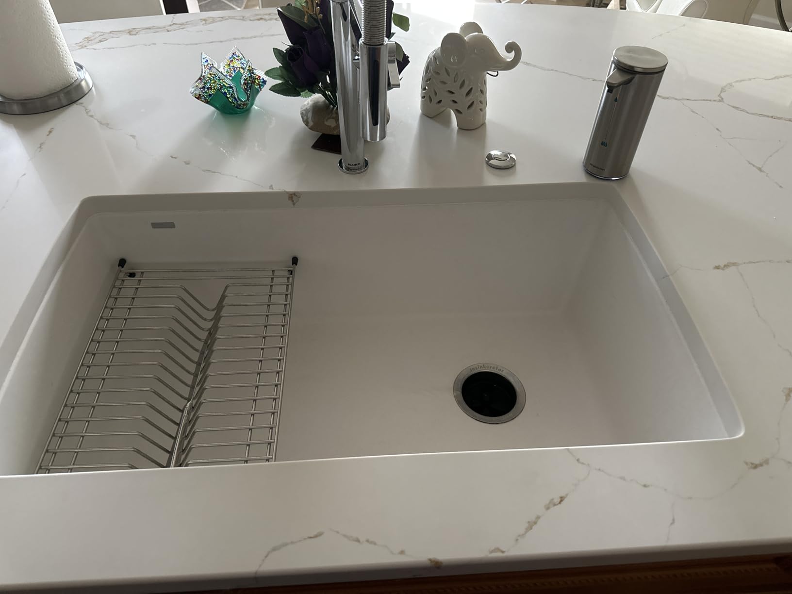BLANCO 443071 Diamond Silgranit Super Single Undermount Kitchen Sink, 33.5