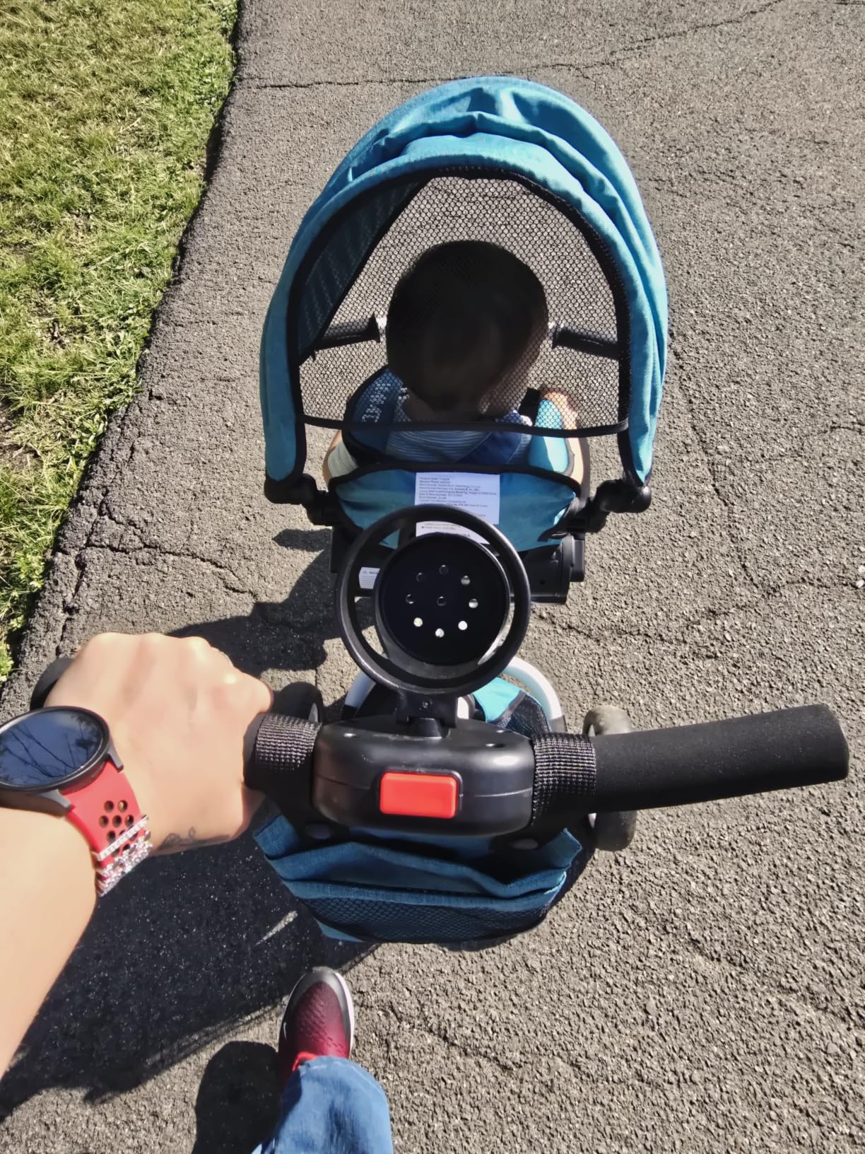 JMMD 8 in 1 Tricycle Stroller with Push Handle, Foldable Trike with 360° Swivel Seat, Reclining Backrest, All-Terrain Wheels, Dual Brakes, Canopy & Storage, Gift for Kids 18 Months to 5 Years, Gray customer photo 1
