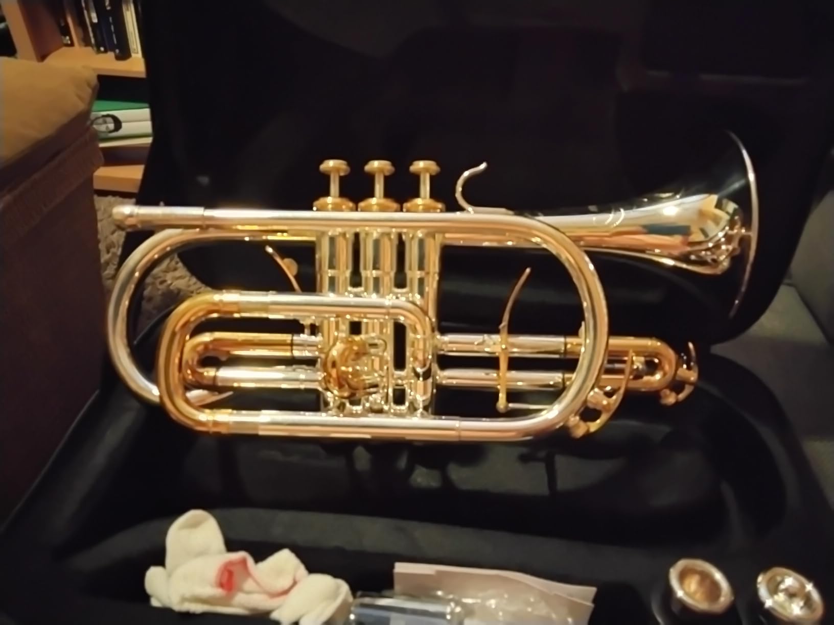 Double Trigger Bb Cornet 8358S Intermediate phosphor bronze Leadpipe 3rd Tuning Slide Finger Ring Brass Bell SGG Finish Nickel Silver Tuning Slides for High School Band and Advancing Players customer photo 1