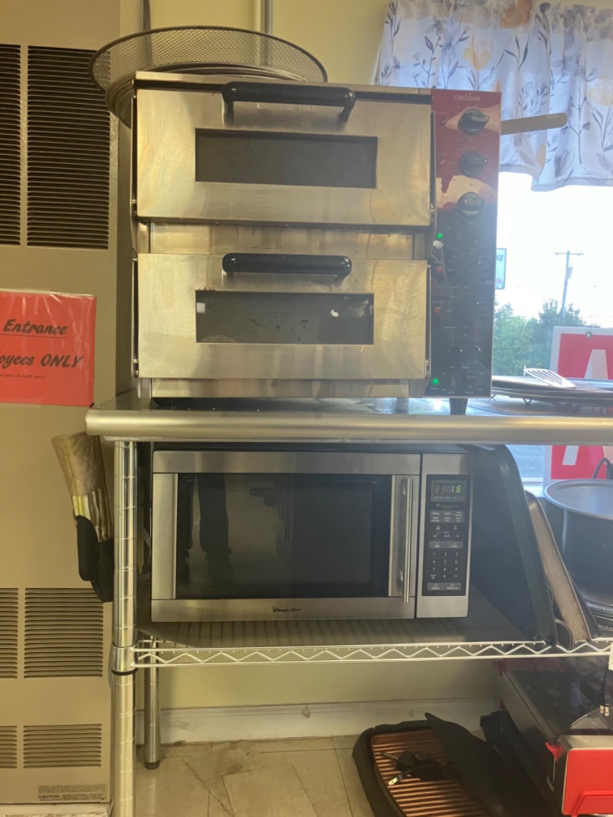 CROSSSON ETL listed Commercial Double Deck 16 inch Countertop Electric Pizza Oven with pizza stone, Multipurpose Indoor Pizza oven for Restaurant use, 120V/3200W customer photo 1
