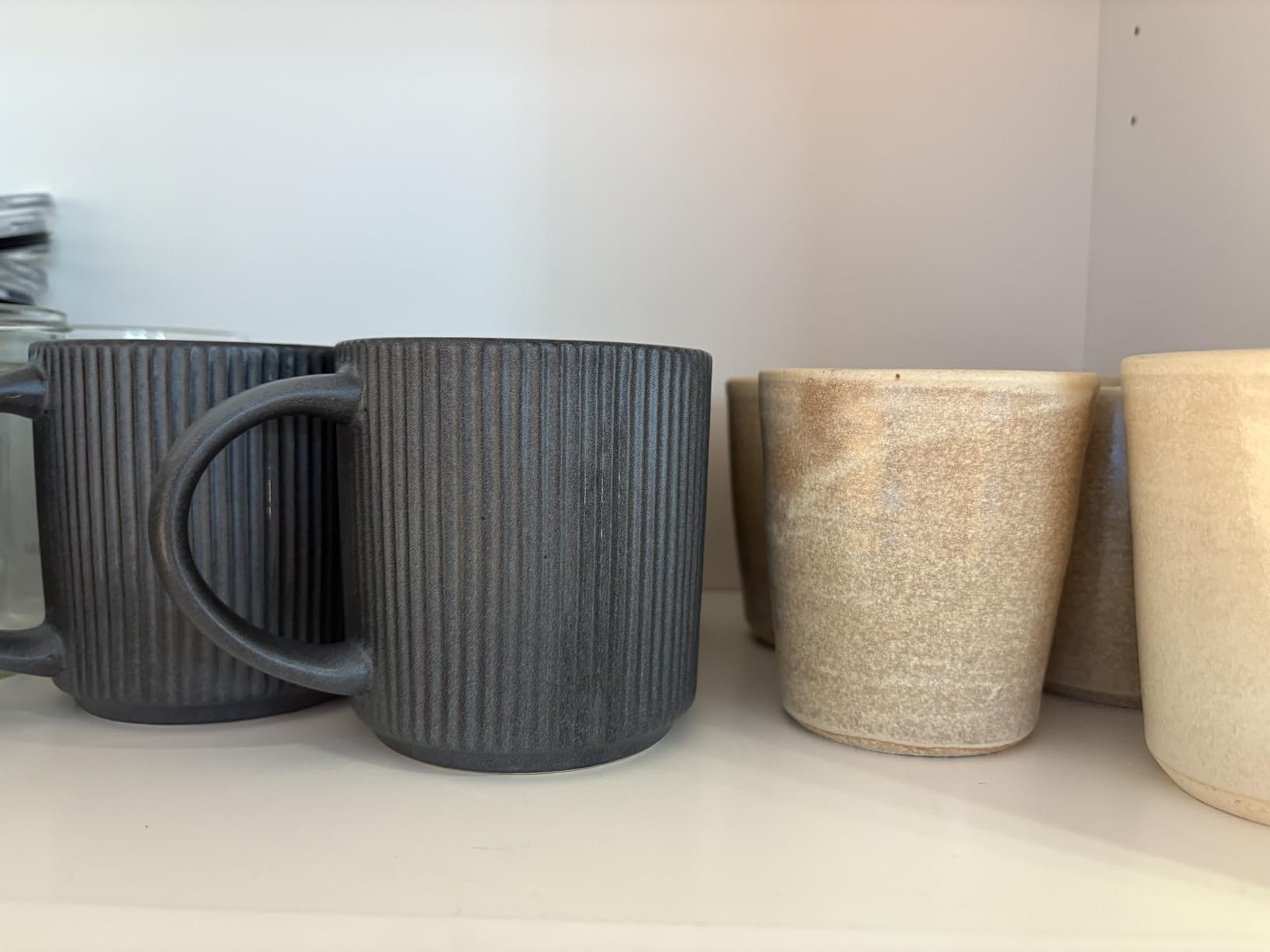 famiware Coffee Mug Set of 6, Star 12 oz Ceramic Mugs Cups Set with Handle | Stoneware Stackable Catering Cup for Coffee, Tea, Cappuccino, Latte, Microwave & Dishwasher Safe, Cappuccino White customer photo 2