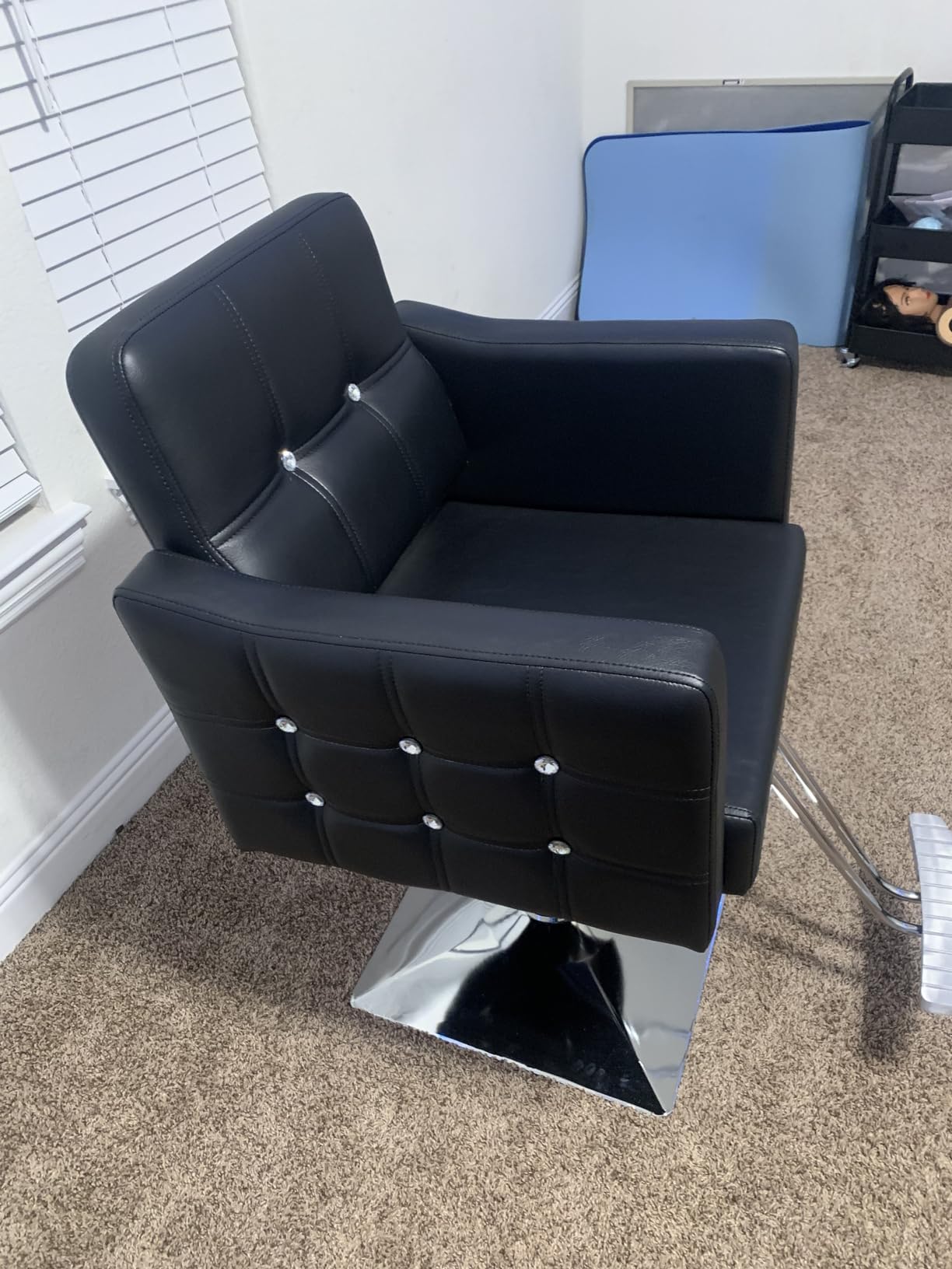 OmySalon Hair Salon Chair Hydraulic Barber Chair for Home Barbershop Black, Braiding Chair for Hair Stylist Heavy Duty, Styling Hairdressing Beauty Spa Equipment customer photo 2