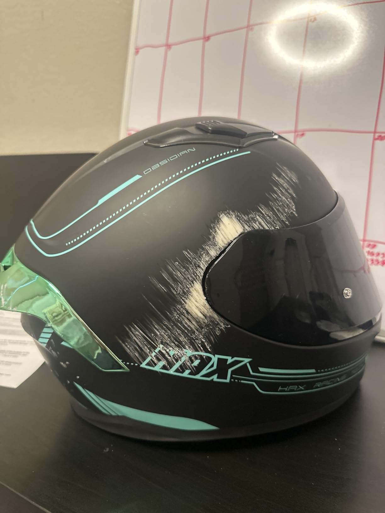 HAX Obsidian Full Face Dual Visor Adult Motorcycle Helmet with Pinlock Ready, DOT Approved, Matte Black Gold L customer photo 1