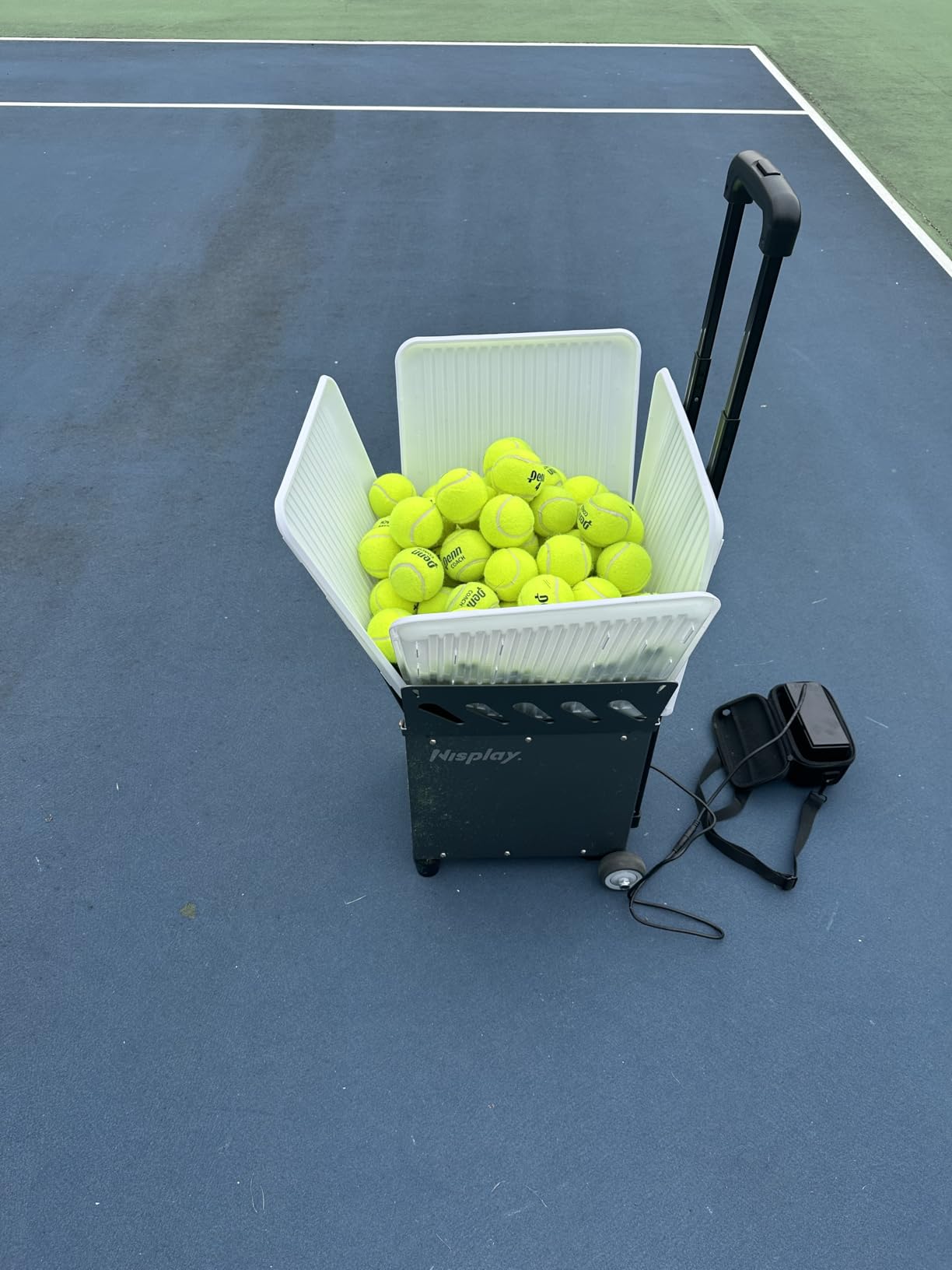 Portable Tennis Ball Machine (26lbs) - Dual Motor for TopSpin and Backspin, 80+ Balls, Max 68MPH, 4+ Hours Play with External Lithium Battery customer photo 1