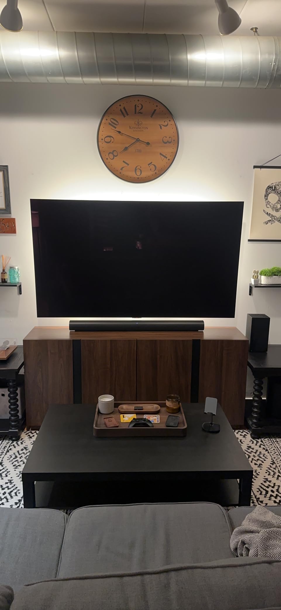 Walker Edison Liss Contemporary 4-Door Minimalist Sideboard 70 Inch Dark Walnut customer photo 2