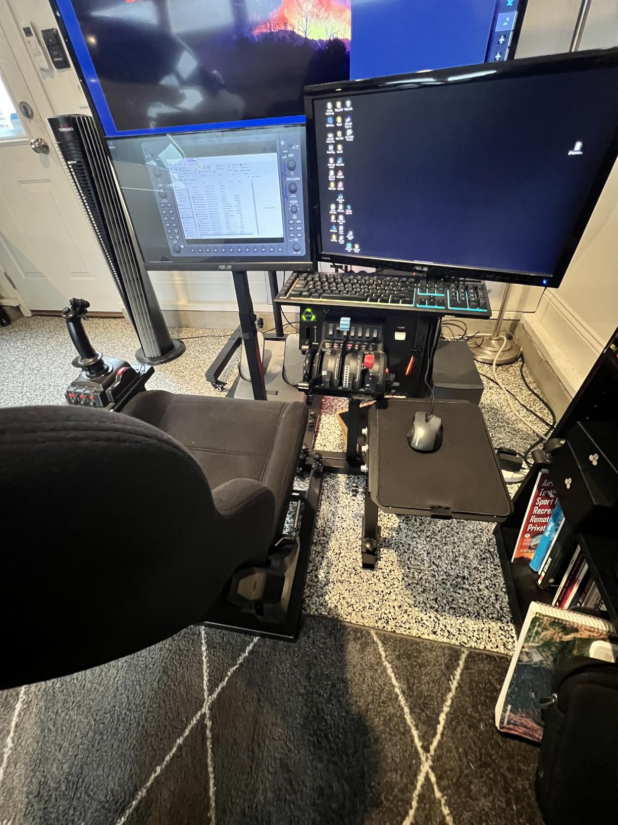 Marada Universal Flight Simulation Cockpit with Racing Seat Wheel Stand | Adjustable Fit for Thrustmaster, for HOTAS Warthog, for Logitech G29 G920 customer photo 1