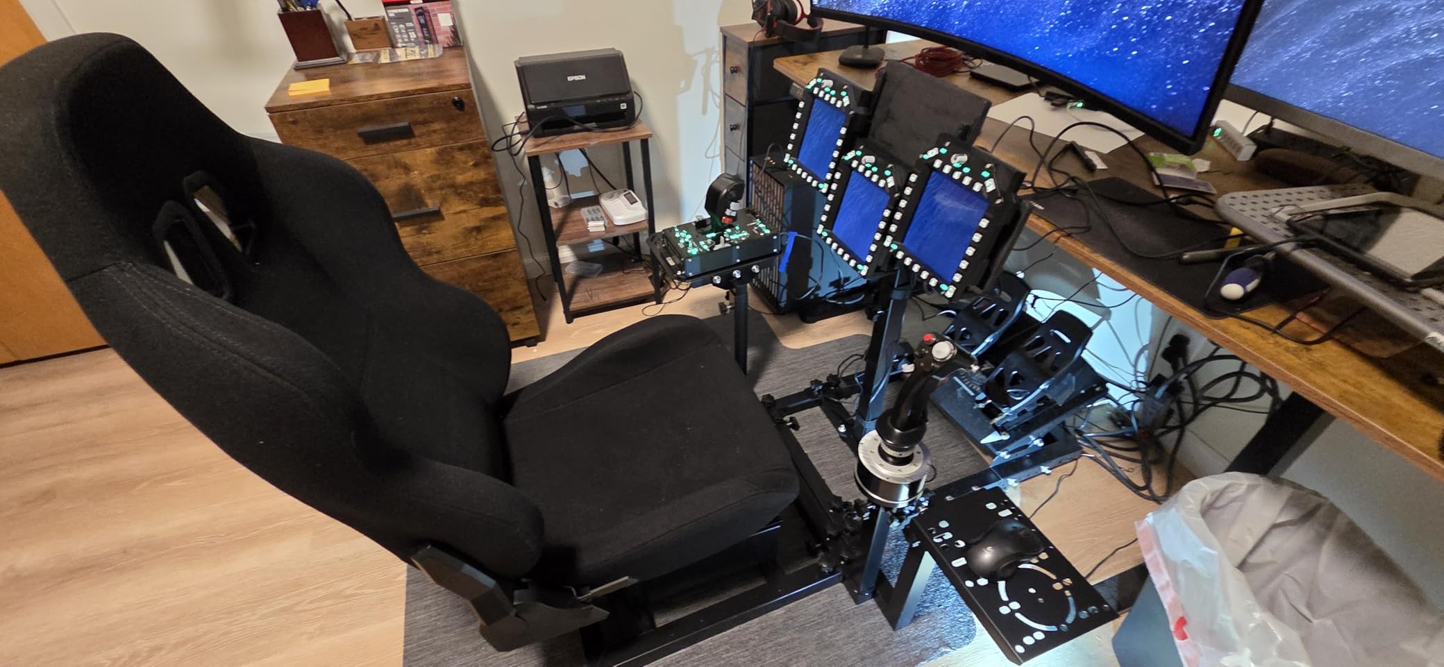 Marada Universal Flight Simulation Cockpit with Racing Seat Wheel Stand | Adjustable Fit for Thrustmaster, for HOTAS Warthog, for Logitech G29 G920 customer photo 2