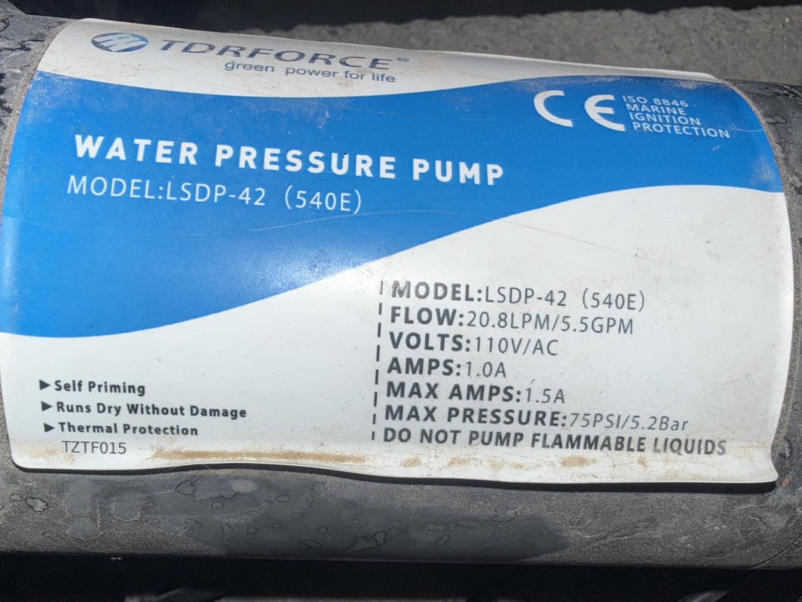 Tdrsuper Water Pressure Booster Pump, 110V AC Water Diaphragm Pump, 5.5GPM 75PSI with Power Plug, Self Priming RV Water Pump for Home Kitchen Bathroom RV Marine Yacht Garden Hose Black customer photo 1