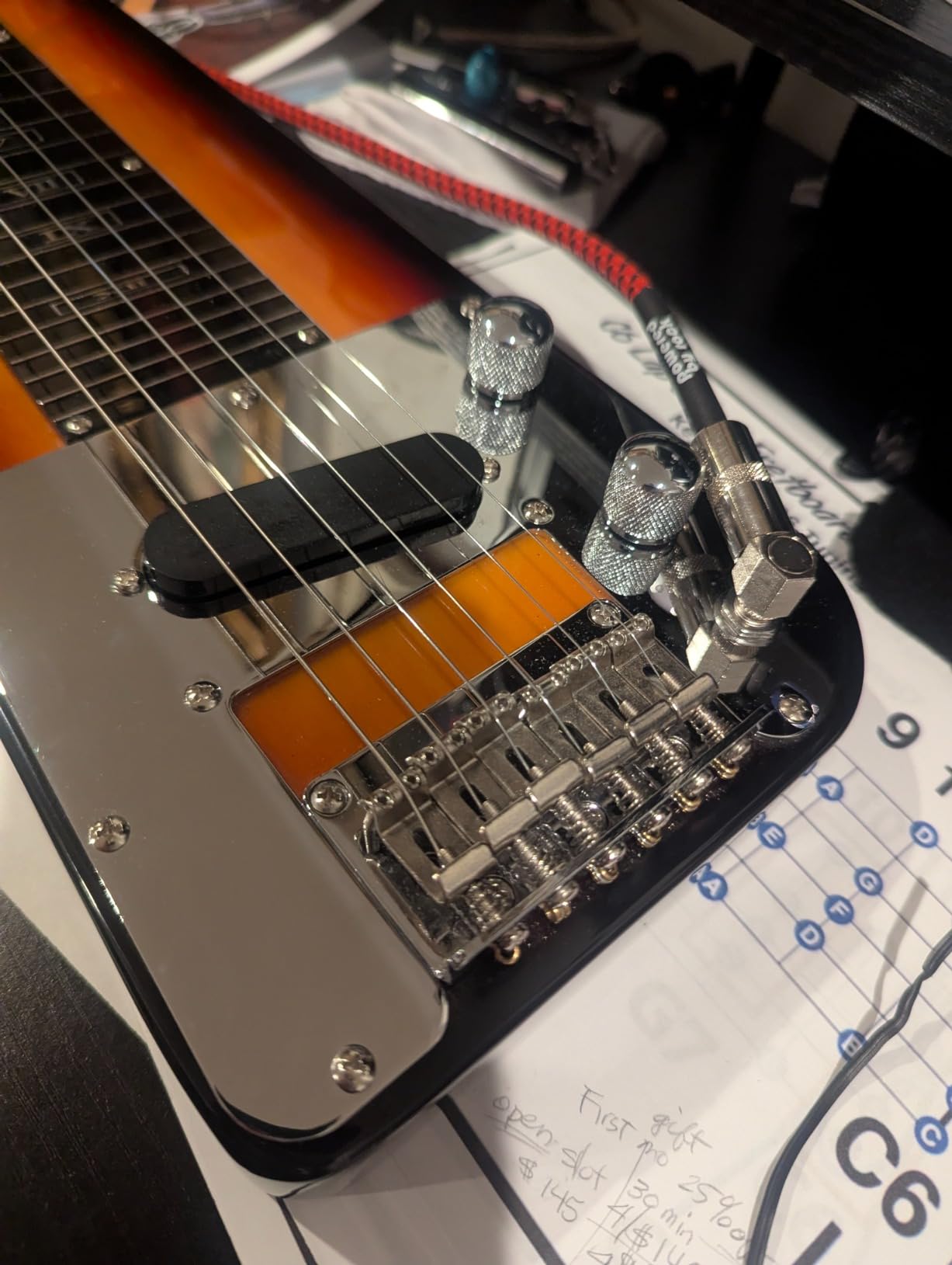 Lap Steel Guitar 6 String Slotted Head Stock Electric Slide Guitars Light Blue Colour customer photo 1