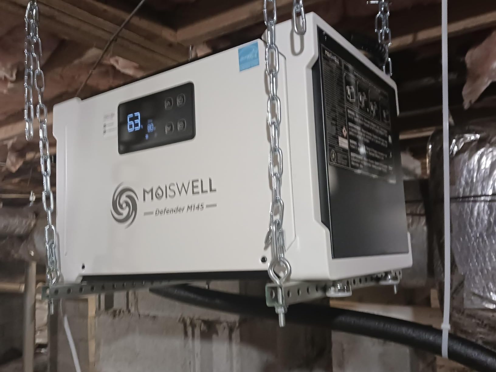 155 Pint Commercial Dehumidifier with Drain Hose for Crawl Spaces | Basements, Industry Water Damage Unit, Large Capacity, Compact, Portable, Auto Defrost, Memory Starting customer photo 2