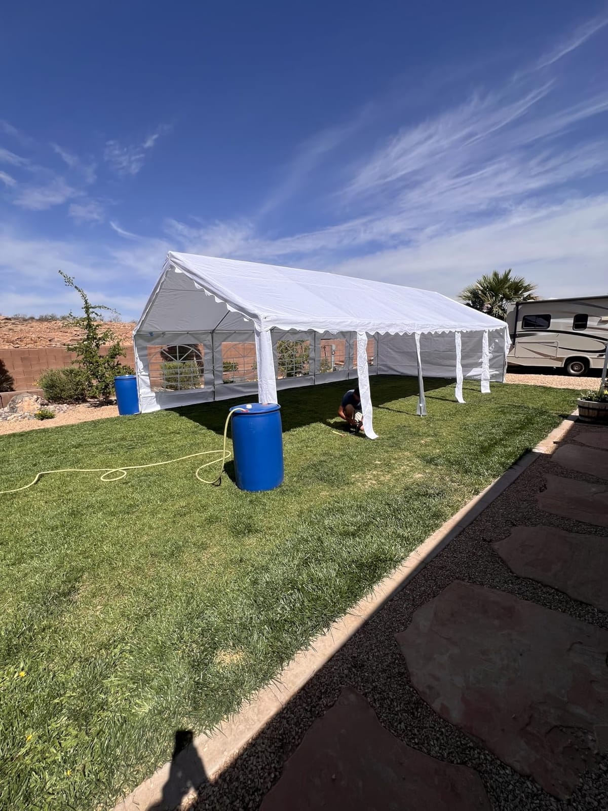 PHI VILLA Party Tent 16x32ft, Heavy Duty Wedding Events Tents for Parties | Large Outdoor Waterproof Commercial Canopy Family Gathering Birthday Shelter with 10 Removable Sidewalls for Backyard, Patio customer photo 1