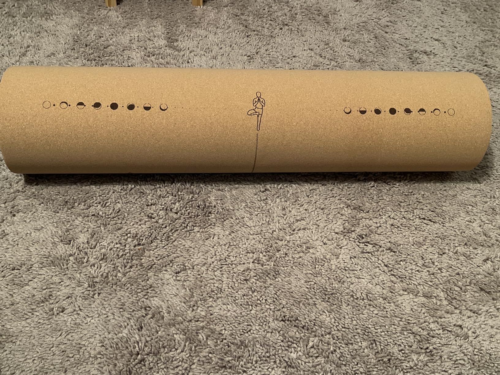 Numat Cork Yoga Mat 6mm (1/4 inch) Thick 72 x 24 in, Sweatproof NonSlip Eco-friendly, Lightweight TPE foam with Alignment Lines, Great for Hot Yoga, Pilates, Gym and Exercise, Black Carrying Bag w. Strap Included customer photo 2