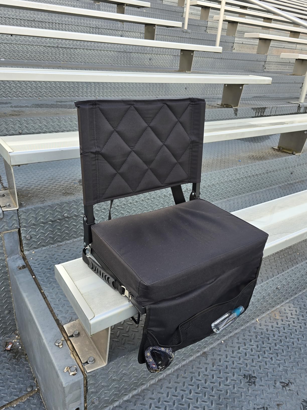 Sheenive Stadium Seats with Back Support, Padded Bleacher Seat Cushion | Wide Bleacher Chairs with Back and Cushion, Portable Folding Stadium Chair with Shoulder Strap and Storage Pockets for Games customer photo 2