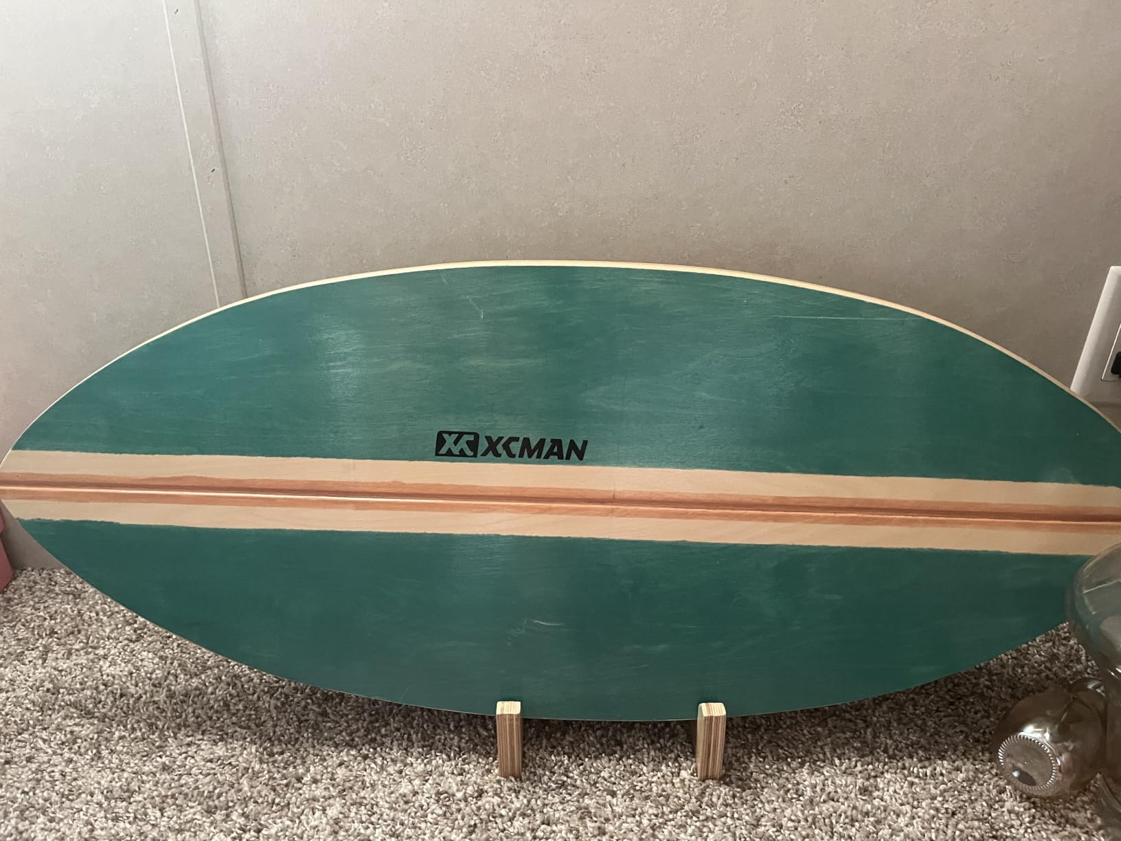 XCMAN Surf Balance Board Trainer with Roller Wooden Exercise Balancing Stability Trainer - Non Slip Surface for Adults Kids|Balance Board for Surfing,Snowboarding,Skateboarding,Hockey,Yoga Training customer photo 1