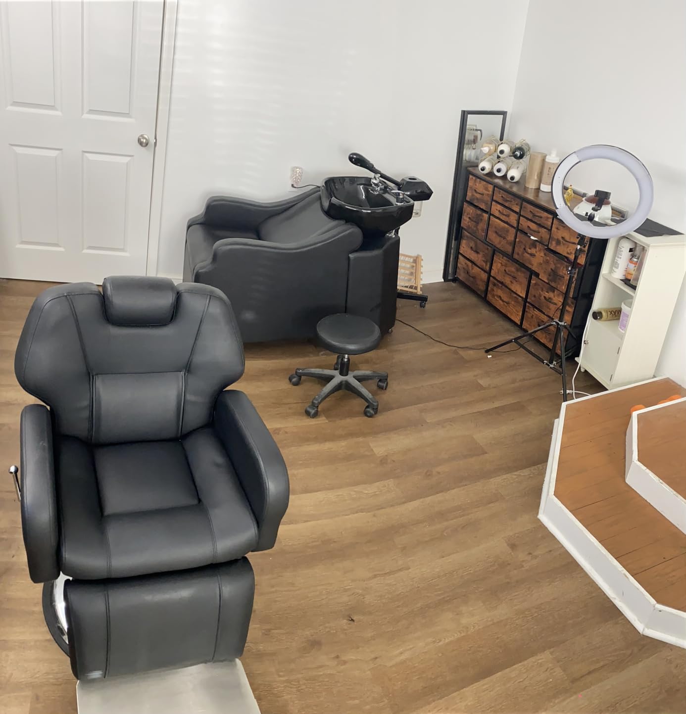 OmySalon Shampoo Backwash Unit with Large Porcelain Bowl, Salon Sink Hair Wash Chair Shampoo Station, Barbershop Beauty Spa Massage Hairdressing Equipment customer photo 1